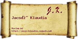 Jacsó Klaudia névjegykártya